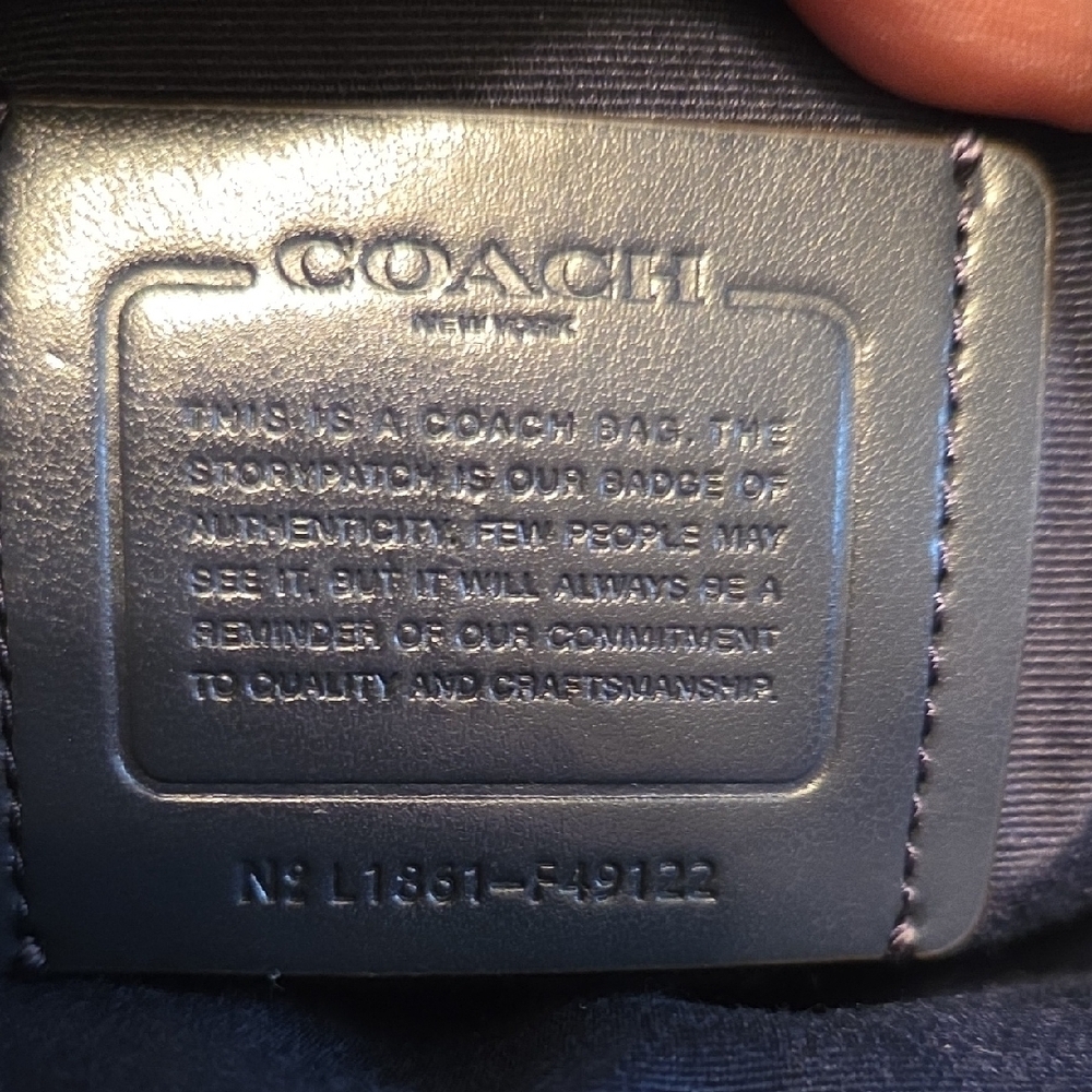 Coach Andi Convertible Black & Metallic Blue Colorblock Leather Backpack - Picture 11 of 11